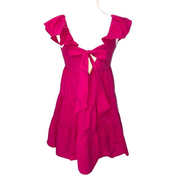 Saylor Karalyn Tiered Ruffle Tie Back Mini Dress Large NWT - Picture 4 of 7